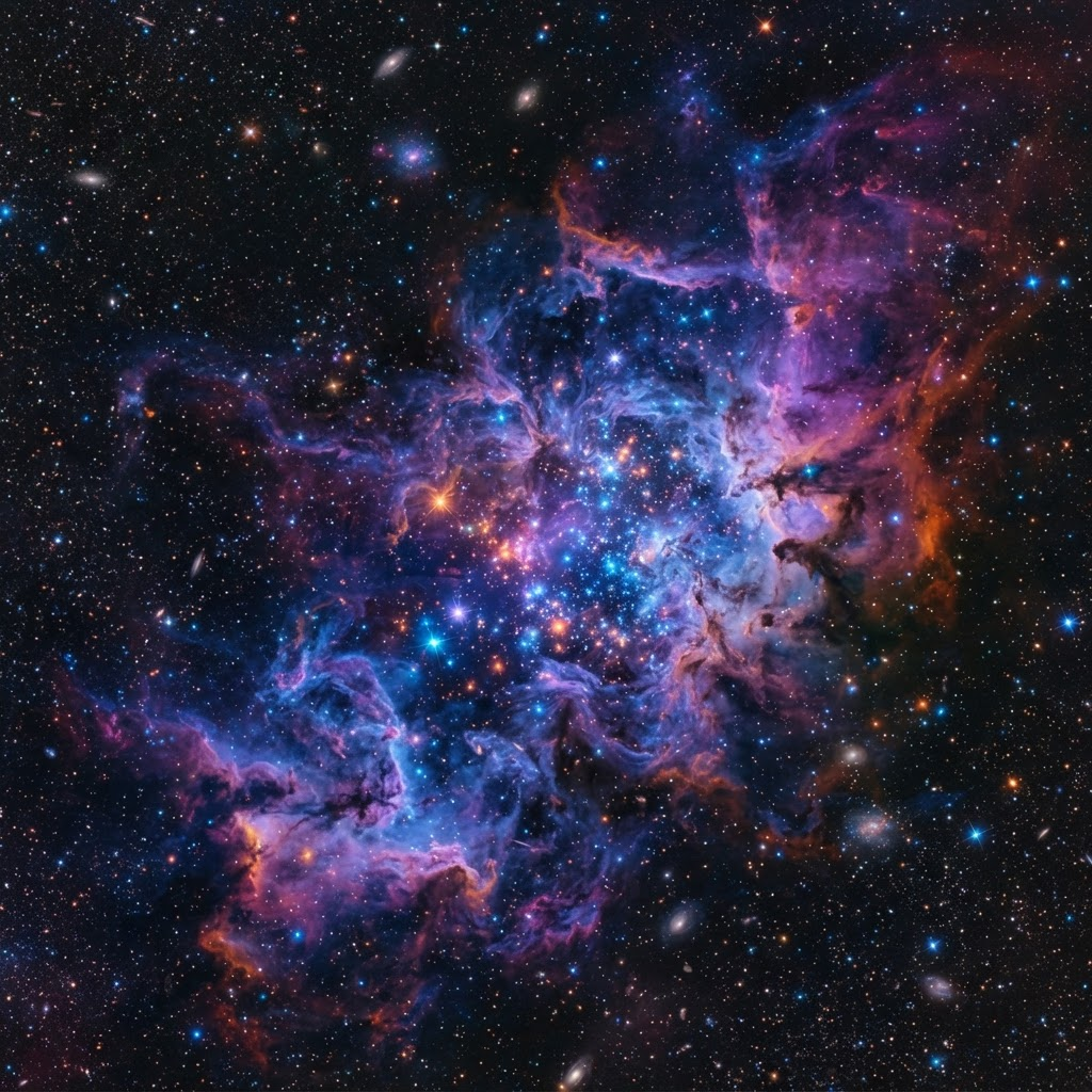Colorful cosmic nebula